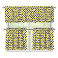Zigzag Banana Pattern Print 3 Piece Kitchen Curtains