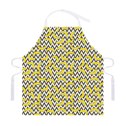Zigzag Banana Pattern Print Adjustable Apron