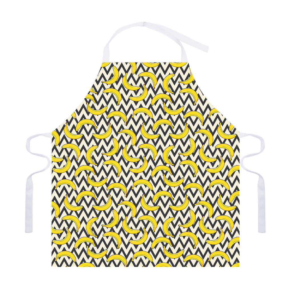Zigzag Banana Pattern Print Adjustable Apron