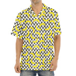 Zigzag Banana Pattern Print Aloha Shirt