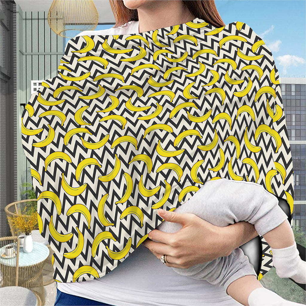 Zigzag Banana Pattern Print Baby Seat Cover