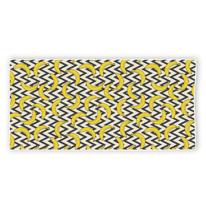 Zigzag Banana Pattern Print Beach Towel