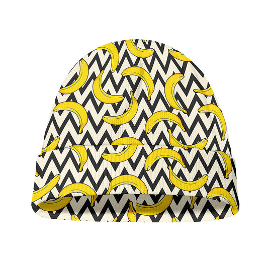 Zigzag Banana Pattern Print Beanie