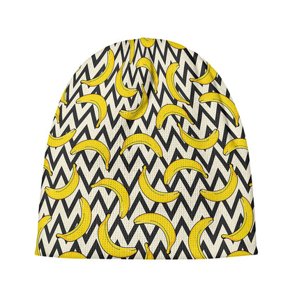 Zigzag Banana Pattern Print Beanie