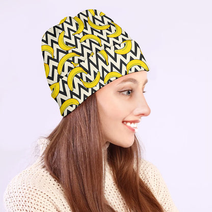 Zigzag Banana Pattern Print Beanie