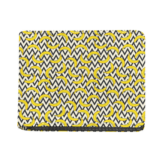 Zigzag Banana Pattern Print Bifold Wallet