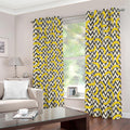 Zigzag Banana Pattern Print Dimout Grommet Curtains