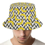 Zigzag Banana Pattern Print Bucket Hat