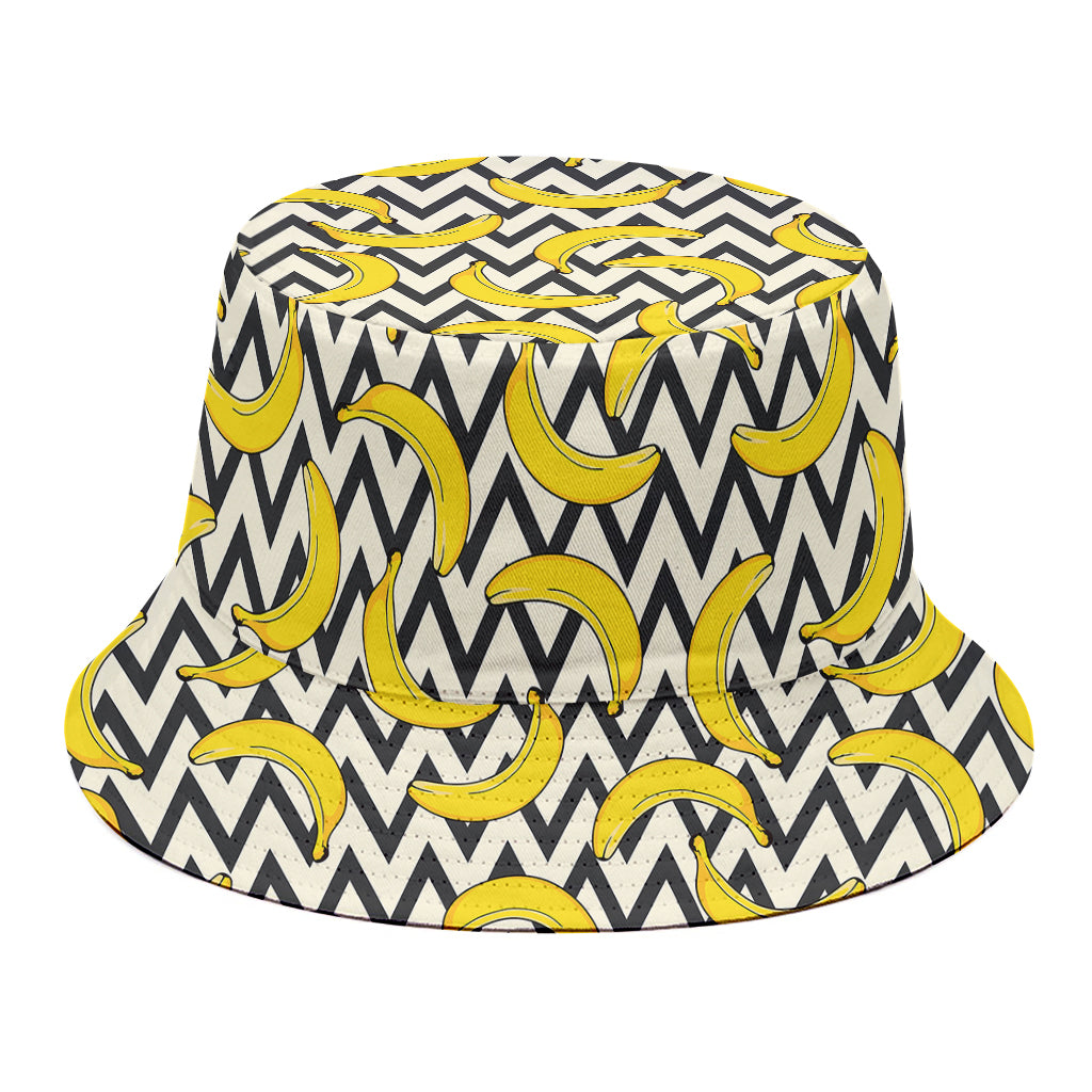 Zigzag Banana Pattern Print Bucket Hat