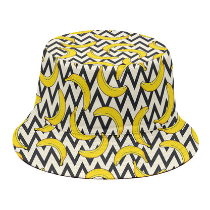 Zigzag Banana Pattern Print Bucket Hat