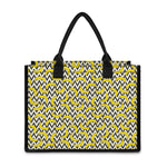Zigzag Banana Pattern Print Canvas Tote Bag