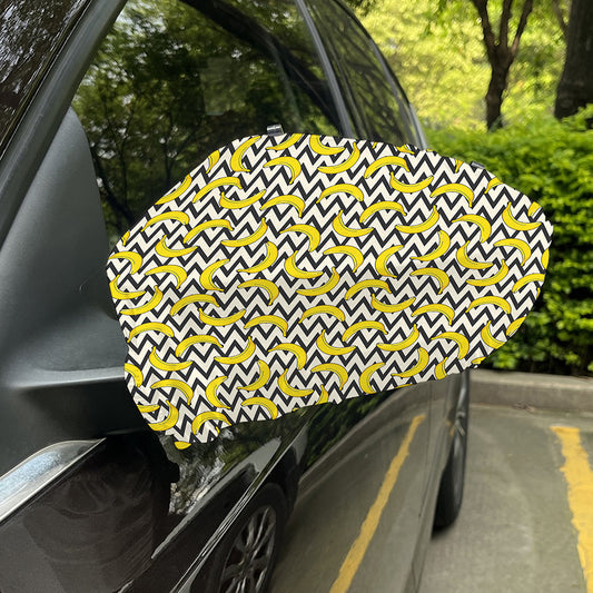Zigzag Banana Pattern Print Car Side Mirror Covers