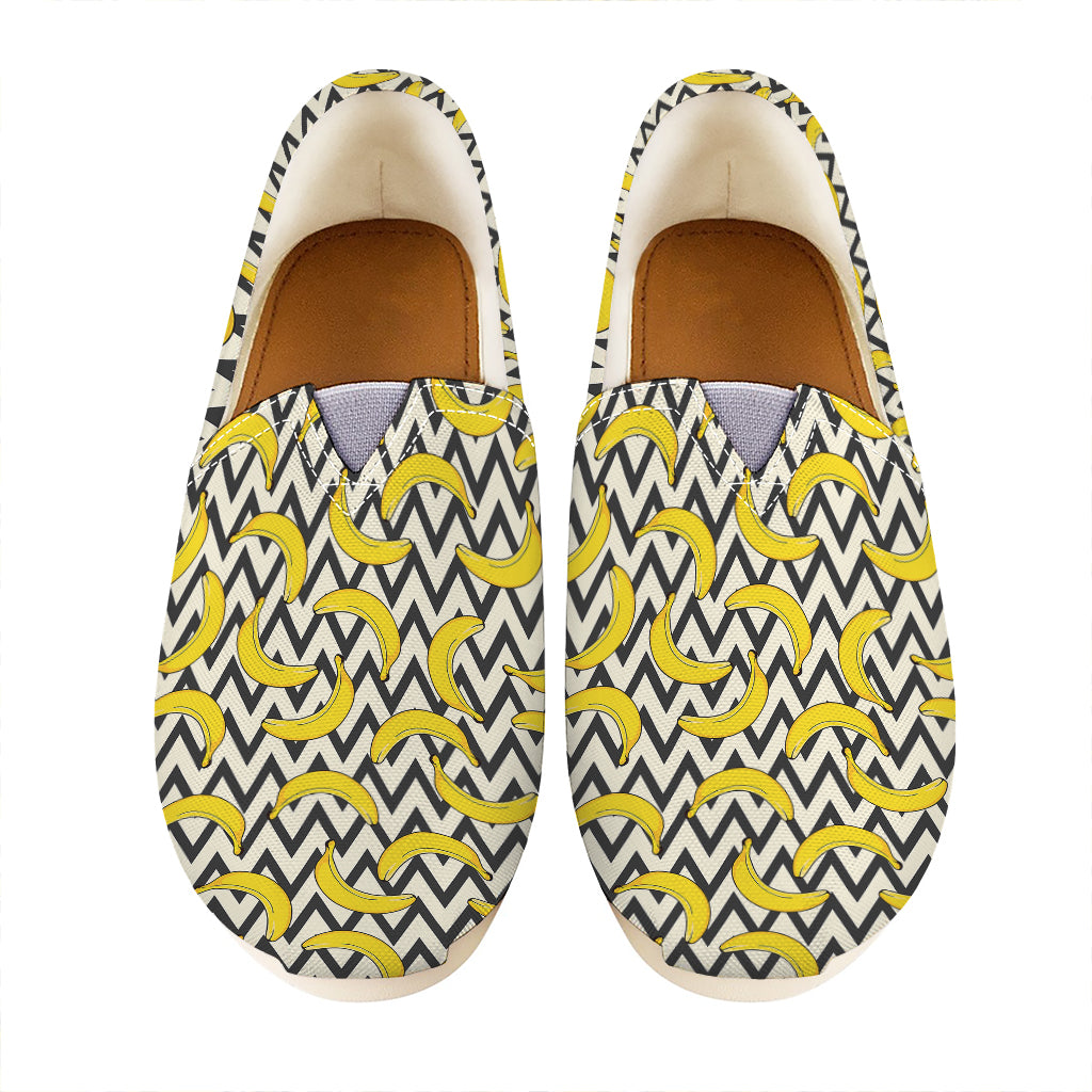 Zigzag Banana Pattern Print Casual Shoes