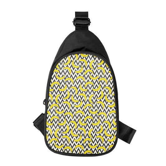 Zigzag Banana Pattern Print Chest Bag