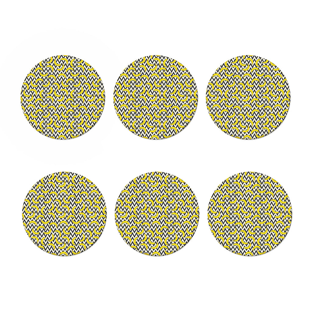 Zigzag Banana Pattern Print Coaster Set
