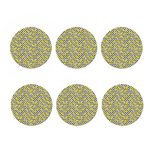 Zigzag Banana Pattern Print Coaster Set