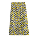 Zigzag Banana Pattern Print Cotton Front Slit Maxi Skirt
