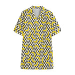 Zigzag Banana Pattern Print Cotton Hawaiian Shirt