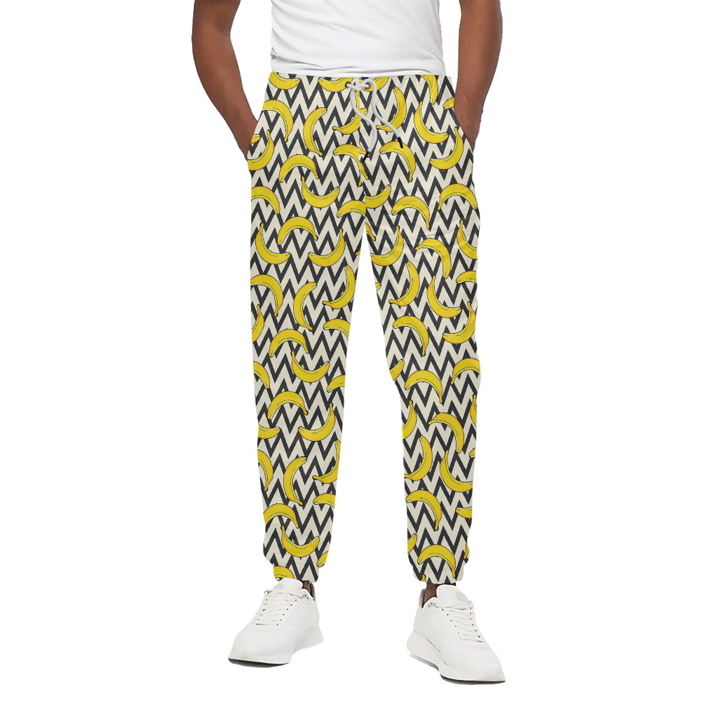 Zigzag Banana Pattern Print Cotton Pants