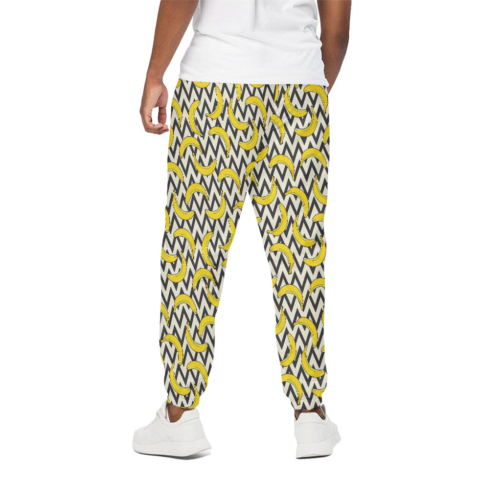 Zigzag Banana Pattern Print Cotton Pants