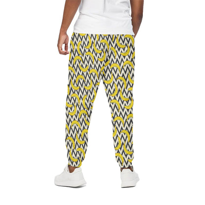 Zigzag Banana Pattern Print Cotton Pants