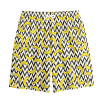 Zigzag Banana Pattern Print Cotton Shorts