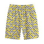 Zigzag Banana Pattern Print Cotton Shorts
