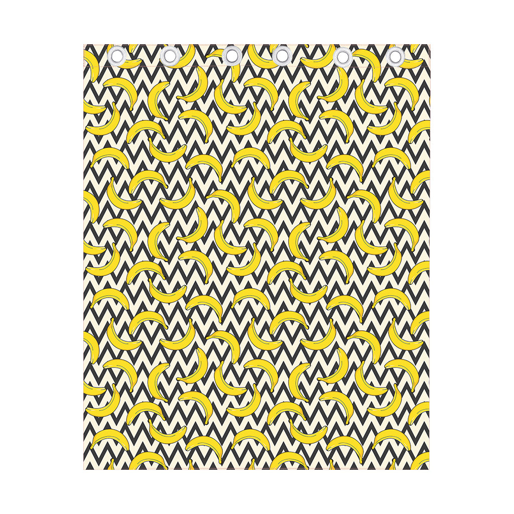 Zigzag Banana Pattern Print Curtain