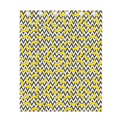 Zigzag Banana Pattern Print Curtain