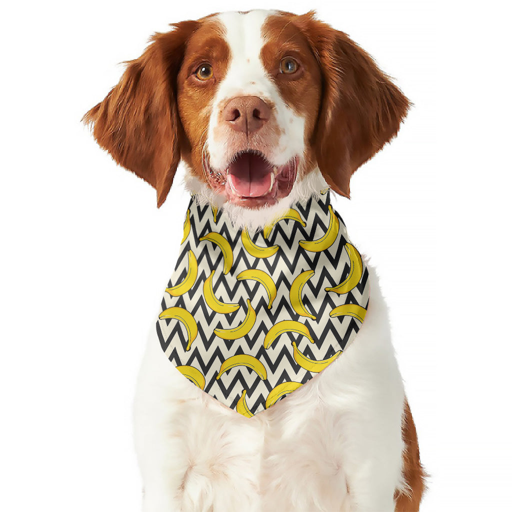 Zigzag Banana Pattern Print Dog Bandana