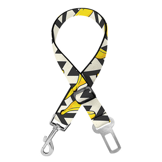 Zigzag Banana Pattern Print Dog Seat Belt