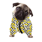 Zigzag Banana Pattern Print Dog Zip Up Hoodie