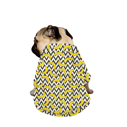 Zigzag Banana Pattern Print Dog Zip Up Jacket
