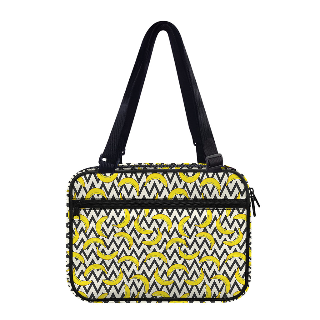 Zigzag Banana Pattern Print Double Strap Bible Bag