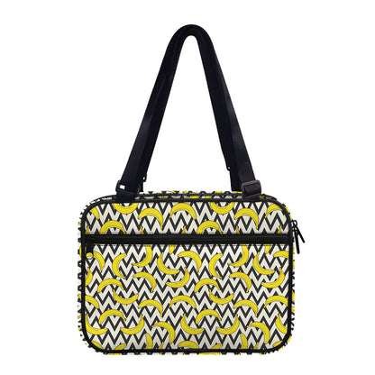 Zigzag Banana Pattern Print Double Strap Bible Bag