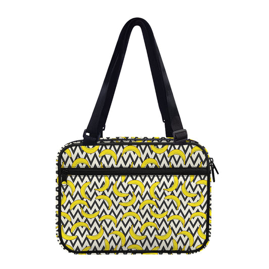 Zigzag Banana Pattern Print Double Strap Bible Bag