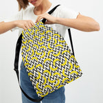 Zigzag Banana Pattern Print Drawstring Backpack