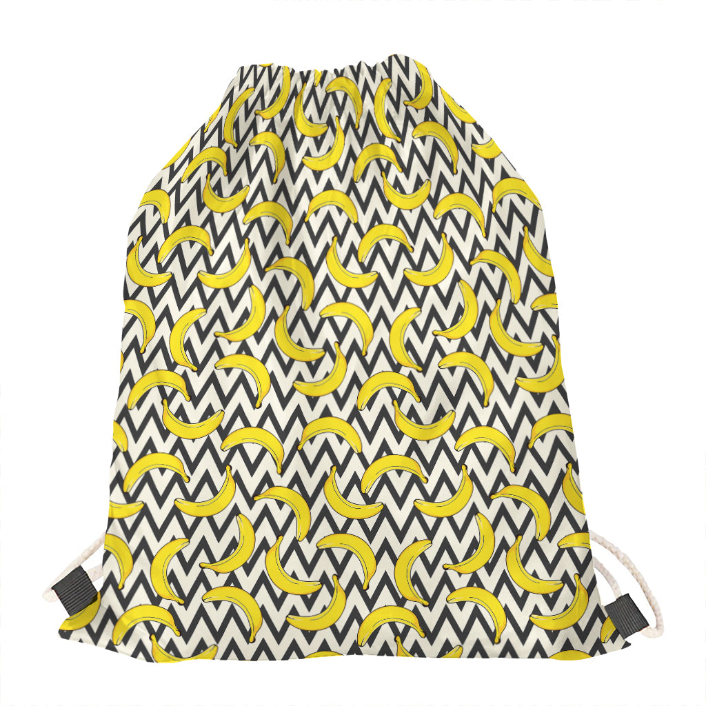 Zigzag Banana Pattern Print Drawstring Bag