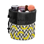 Zigzag Banana Pattern Print Drawstring Makeup Bag