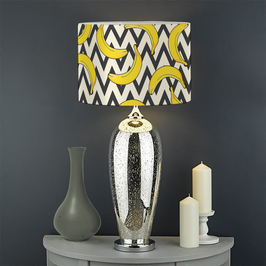 Zigzag Banana Pattern Print Drum Lamp Shade