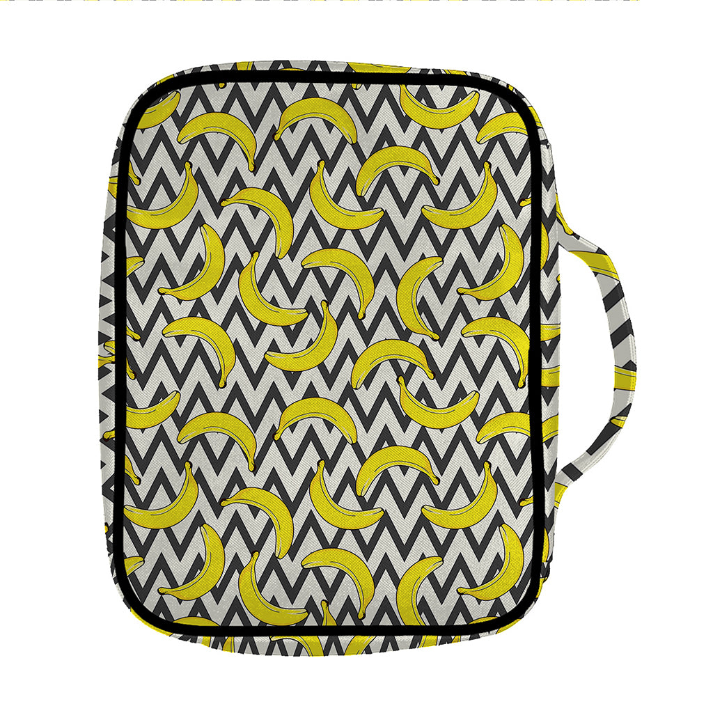Zigzag Banana Pattern Print Front Pocket Bible Bag