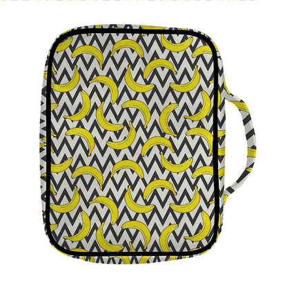 Zigzag Banana Pattern Print Front Pocket Bible Bag
