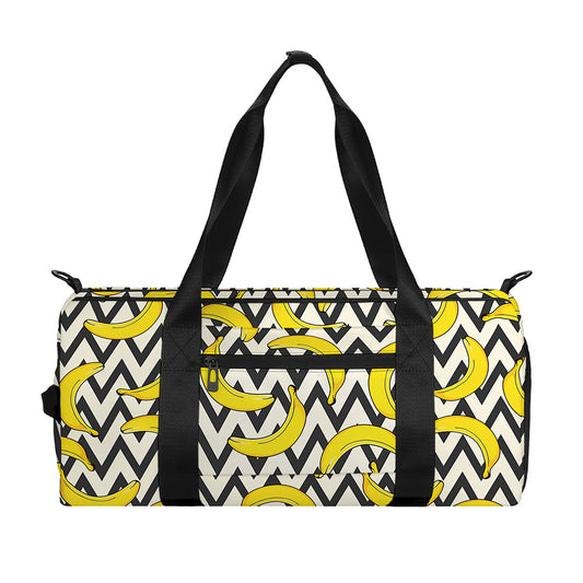 Zigzag Banana Pattern Print Gym Bag