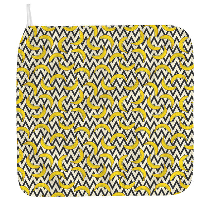 Zigzag Banana Pattern Print Hand Towel
