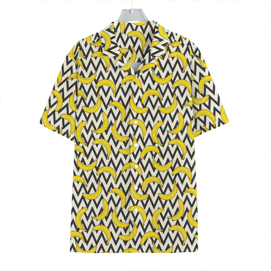 Zigzag Banana Pattern Print Hawaiian Shirt