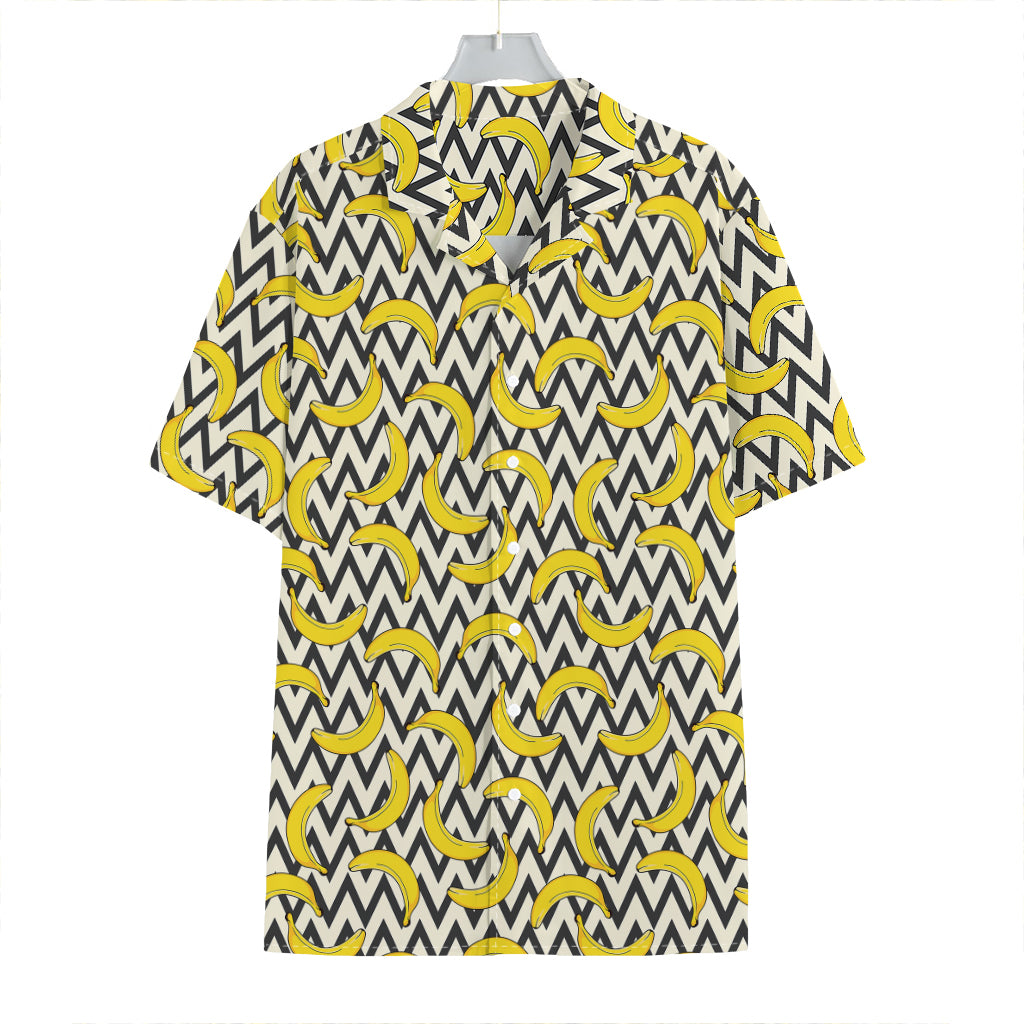 Zigzag Banana Pattern Print Hawaiian Shirt