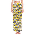 Zigzag Banana Pattern Print High Slit Maxi Skirt