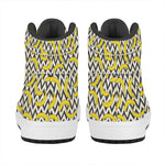 Zigzag Banana Pattern Print High Top Leather Sneakers