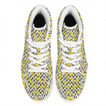 Zigzag Banana Pattern Print High Top Leather Sneakers