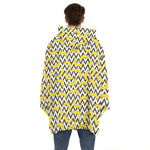Zigzag Banana Pattern Print Hoodie Blanket